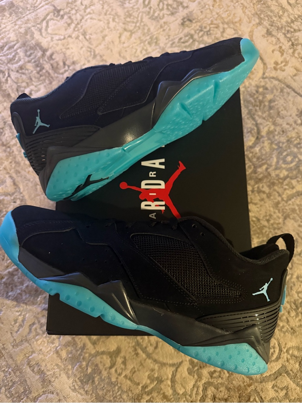Jordan MVP 92 Black Gamma Blue - Men's Low-Top Sneakers in Black and Teal
